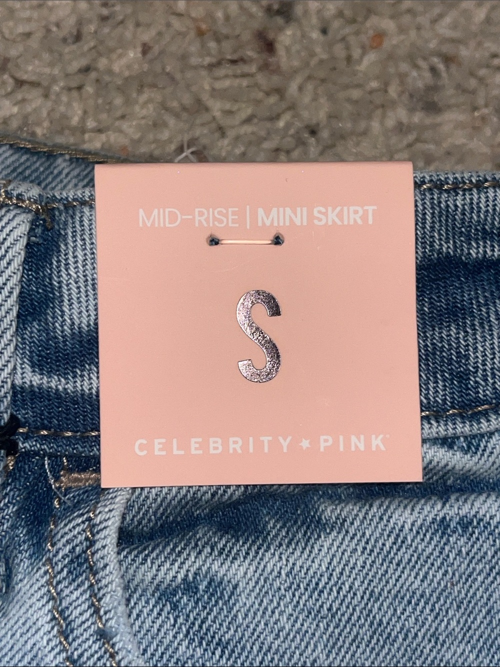 Celebrity Pink Light Wash Denim Skirt - Light Blue - Picture 3 of 6